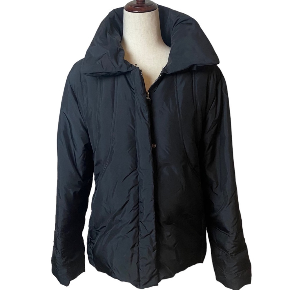 Nine West black puffer down jacket size large